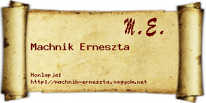 Machnik Erneszta névjegykártya
